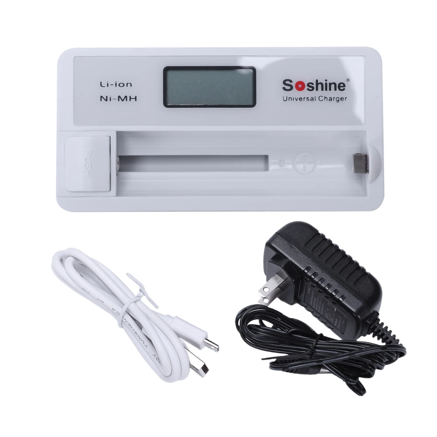 OPQ Soshine SC S7 US plug lcd Цифровой 1 слот 18650 14500 16340 зарядное устройство белый|Зарядные