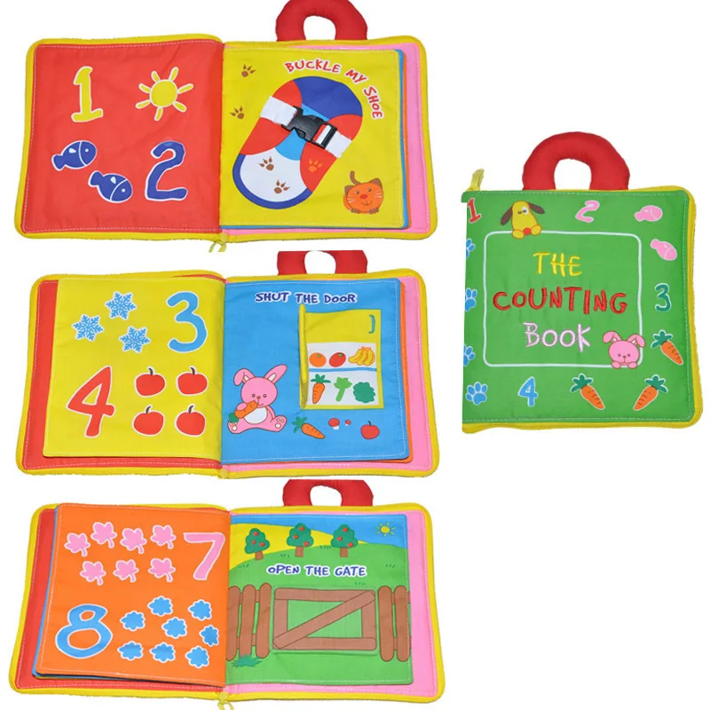 

12 Pages Soft Cloth Baby Boys Girls Books Rustle Sound Infant Educational Stroller Rattle Toys For Newborn Baby 0-12 Month