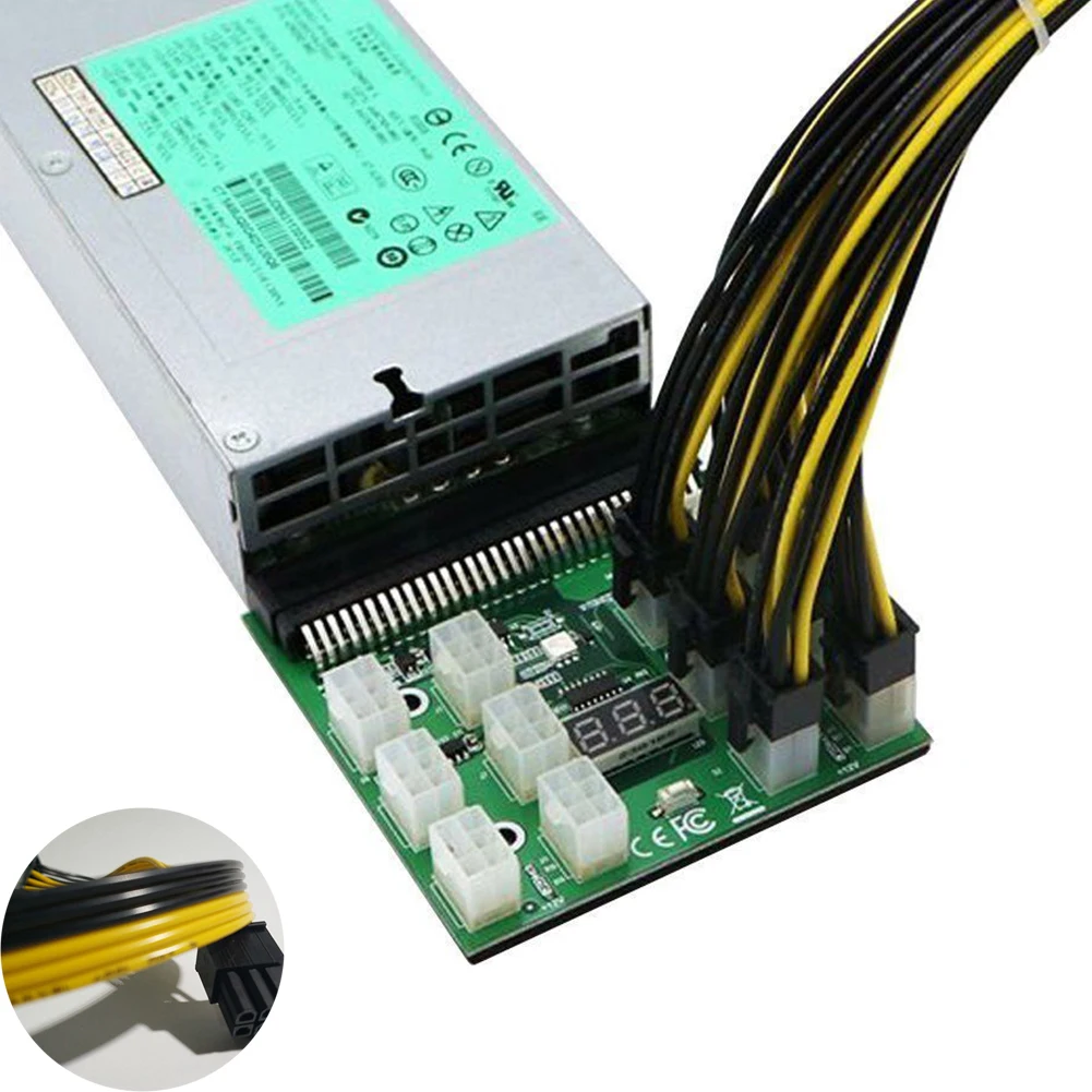 For PSU GPU Computer Supplies Mining Ethereum LED Display Replacement 12pcs Cable 1200W 750W |