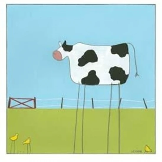 Постер с принтом Stick Leg Cow II по June Erica Vess (13x19)|Таблички и знаки| |