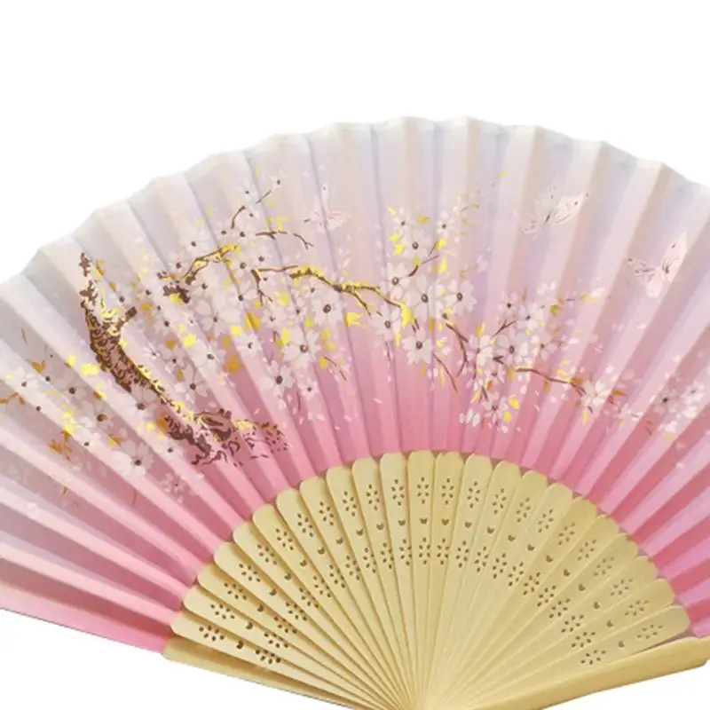 Изысканный ручной вентилятор Зеленые Бамбуковые кости полые резные