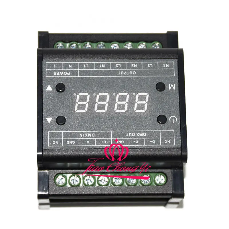 DMX302 DMX triac Диммер led регулятор яркости AC90 240V TRIAC 3 выход|Портативные осветительные