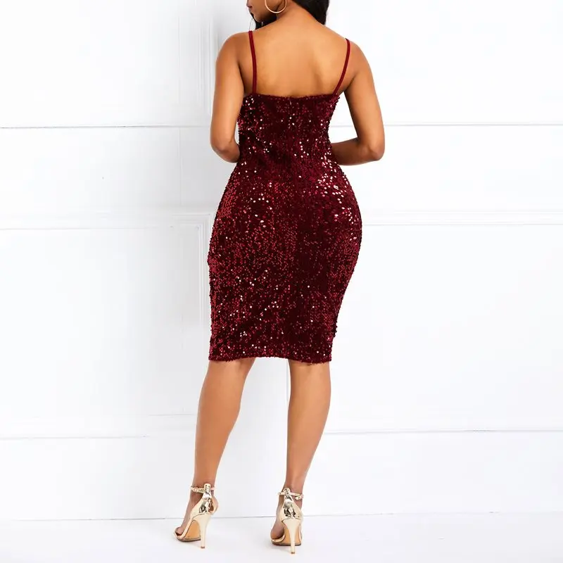 Вечеринка Клубные Дата Для женщин бордовый красный короткий Bodycon Тонкий платье