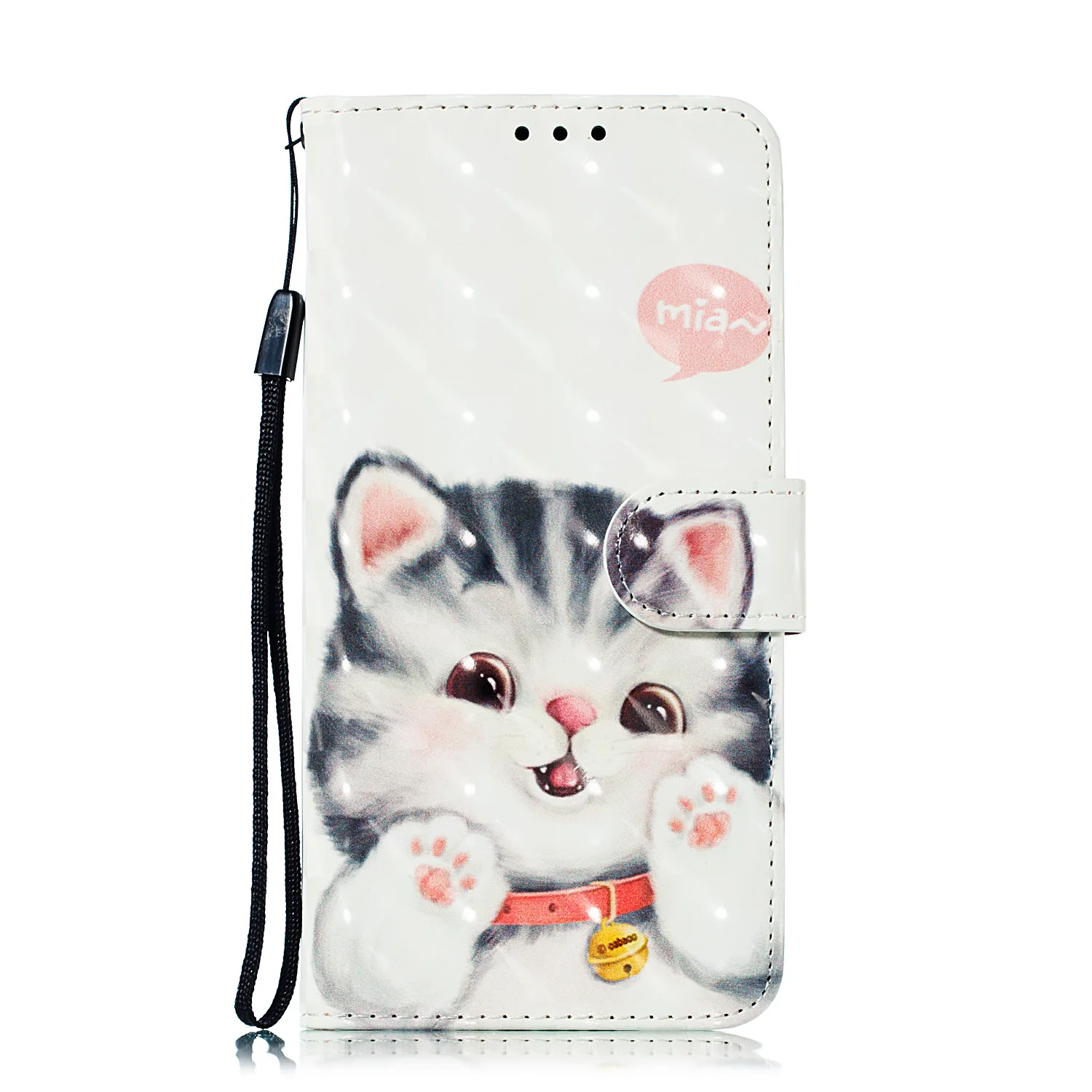 Милый Кот Флип кожаный чехол для iPhone 6 6s 7 8 Plus X XR XS MAX держатель карт 5 5S SE мультфильм