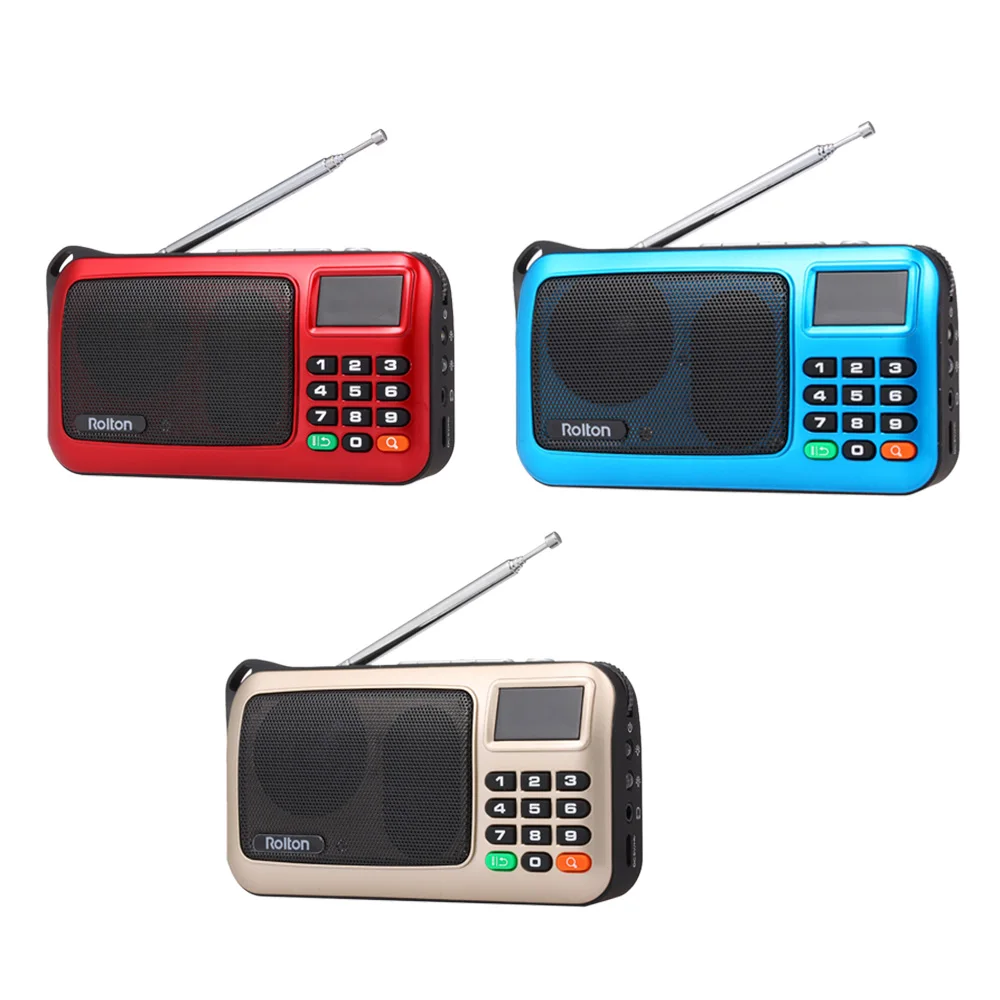 Портативный мини FM радиоприемник Rolton W405 музыкальный плеер TF карта USB