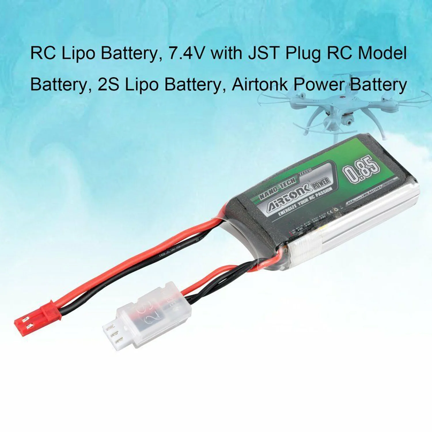 Airtonk power 7 4 V 850 Mah 30C 2 S 1 P Lipo батарея Jst разъем для радиоуправляемого дрона