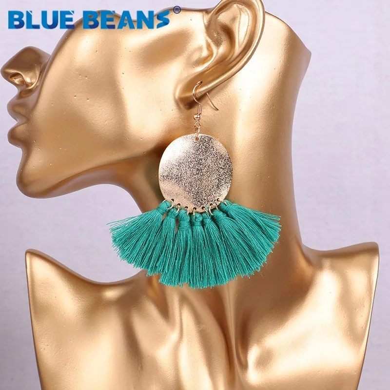 Tassel earrings bohemian statement luxury long earring handmade women geometric fringe fashion drop big vintage tribal pink 2019 | Украшения