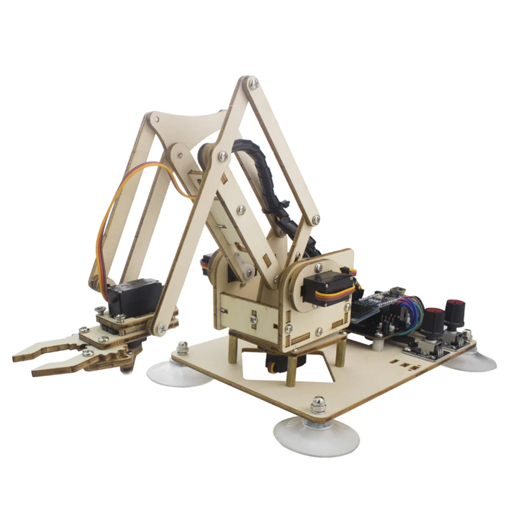 Новый LOBOT WoodenArm с открытым исходным кодом RC Robot Arm программируемый Инфракрасный