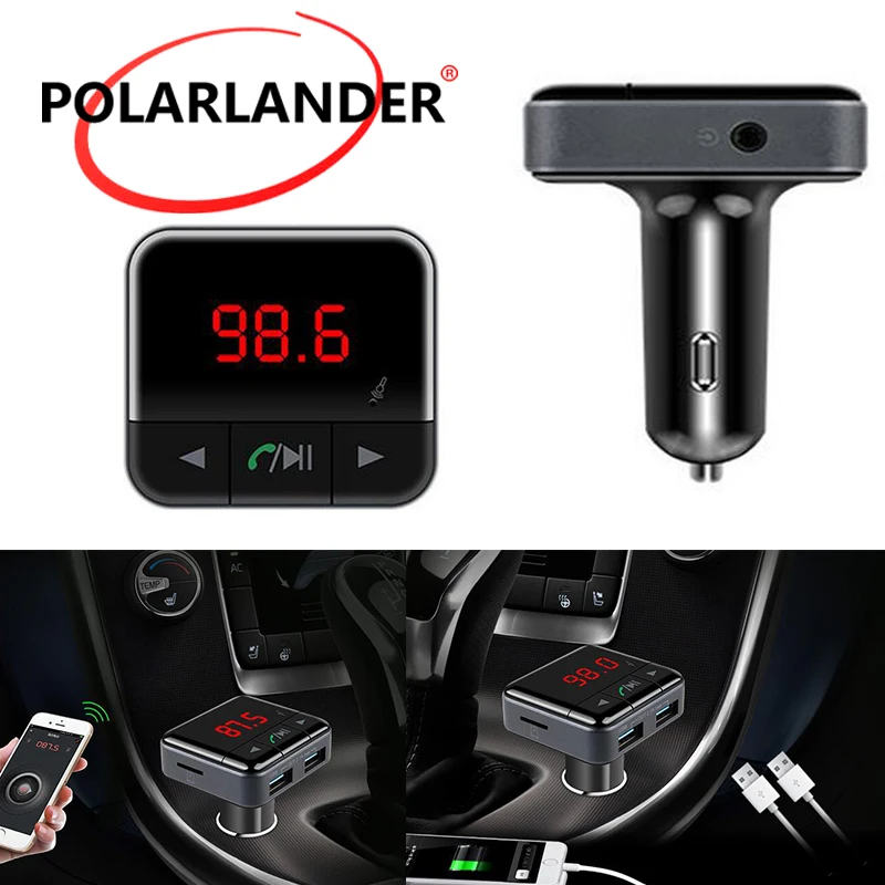 Автомобильный комплект громкой связи с Bluetooth ЖК-дисплей FM передатчик два USB