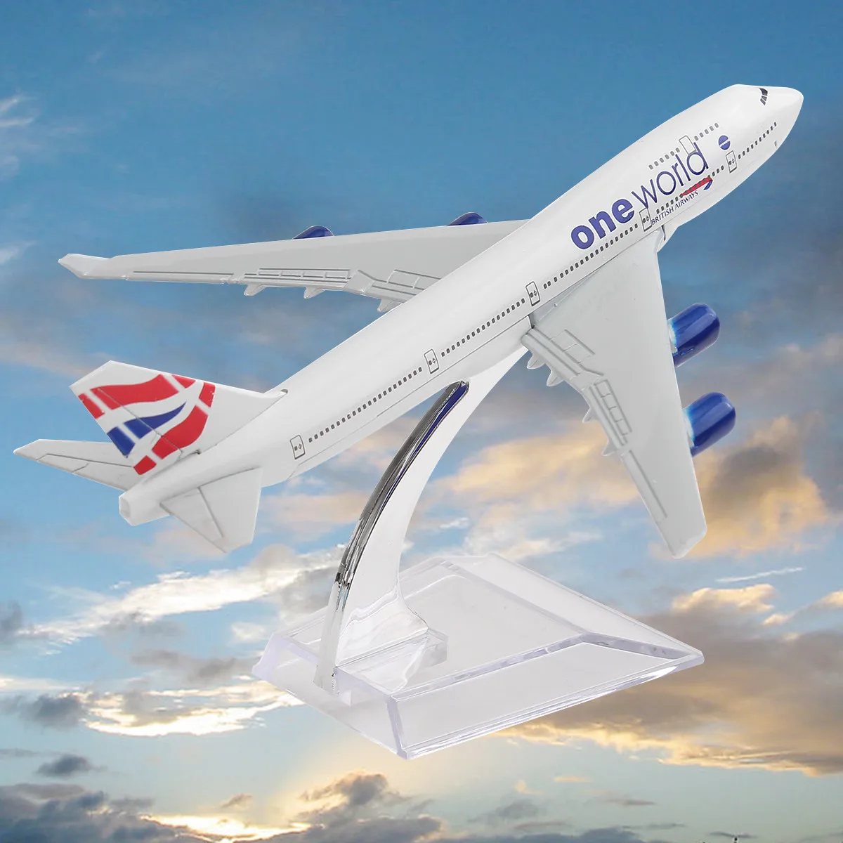 Модель металлического самолета B747 160 мм Великобритания один мир Настольная