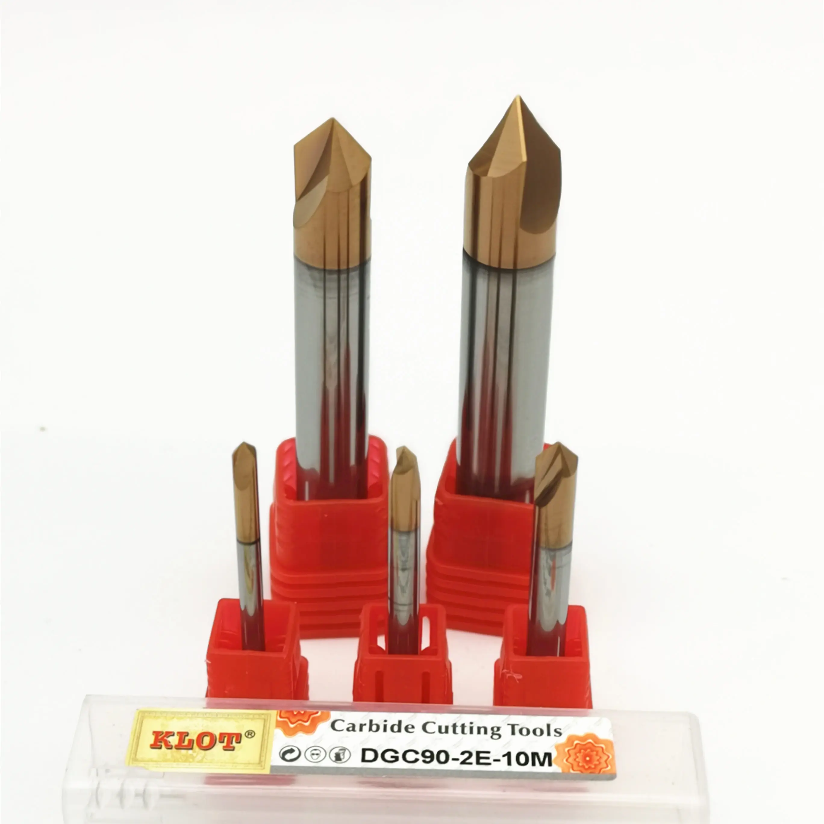Концевая фреза KLOT 2 Flutes TiCN 90 градусов HRC60 для снятия фаски твердосплавная диаметр 3