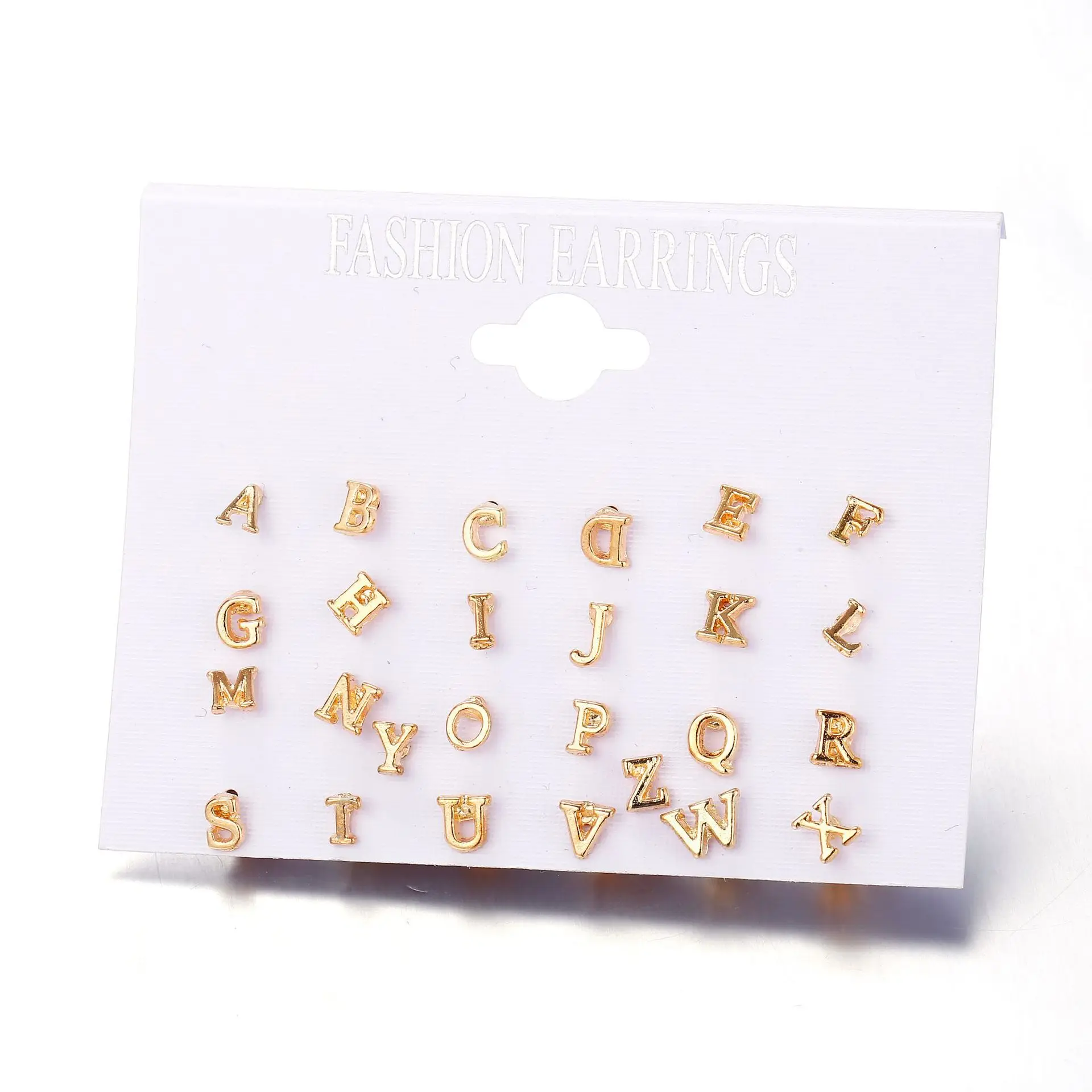 

New Ear Accessories Creative DIY 26 Letter Gold Color Stud Earrings Fashion Party Exquisite Cute Earrings for Women Jewelry