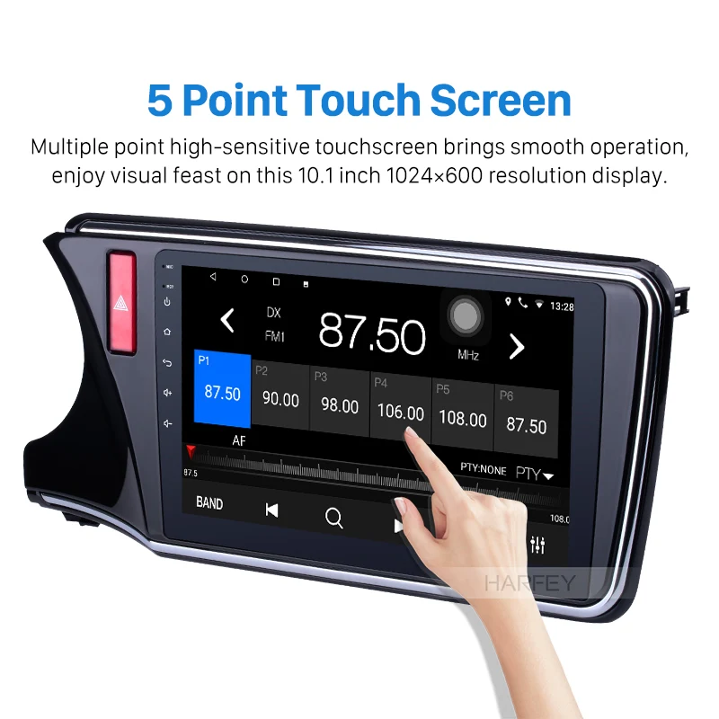 Harfey Android 6 0/8 1 10 &quot2Din автомобильное радио для Honda CITY LHD 2014 2015 2016 2017 GPS мультимедиа
