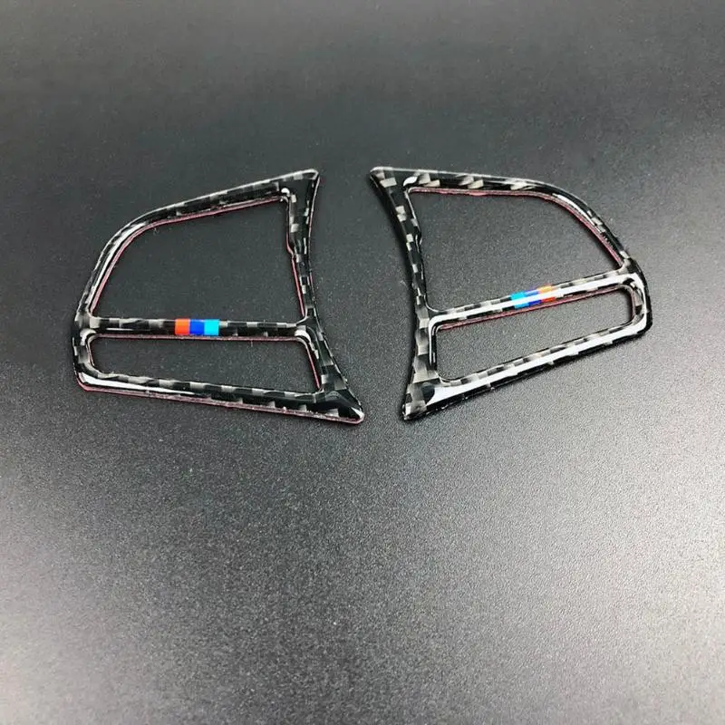 VODOOL 2 шт. углеродное волокно Автомобильный руль Кнопка чехол для ключа отделка