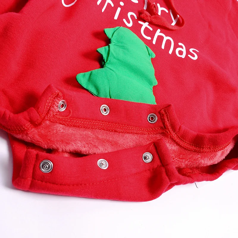 

Toddler Christmas Lovely Modeling Christmas Tree boy and girl Baby Increase Cashmere Climbing Suit long sleeved Rompers