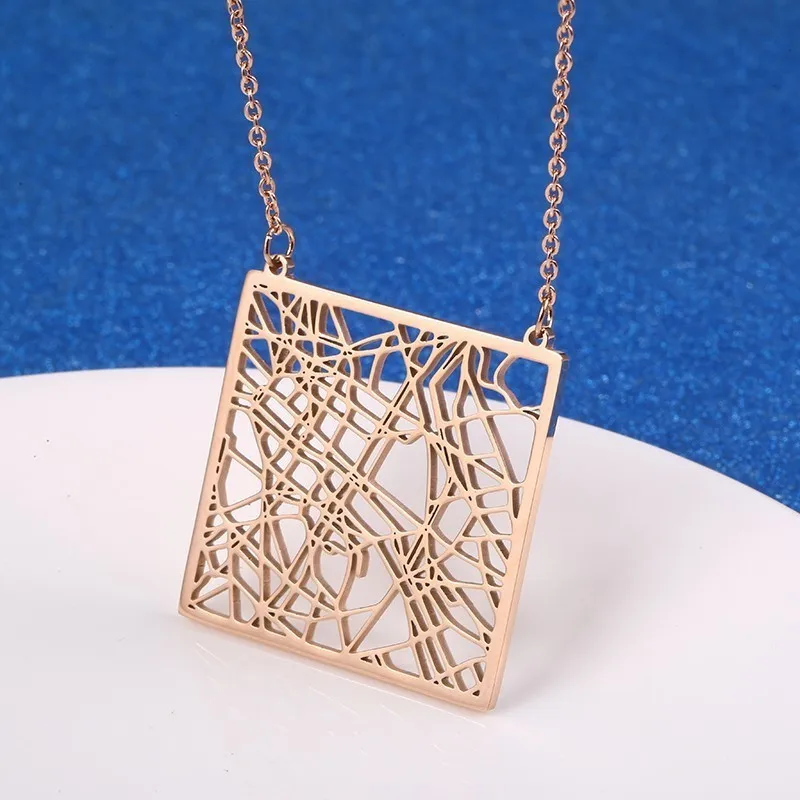 Париж Франция город Карта Ожерелье ваше любимое место родной ювелирные изделия