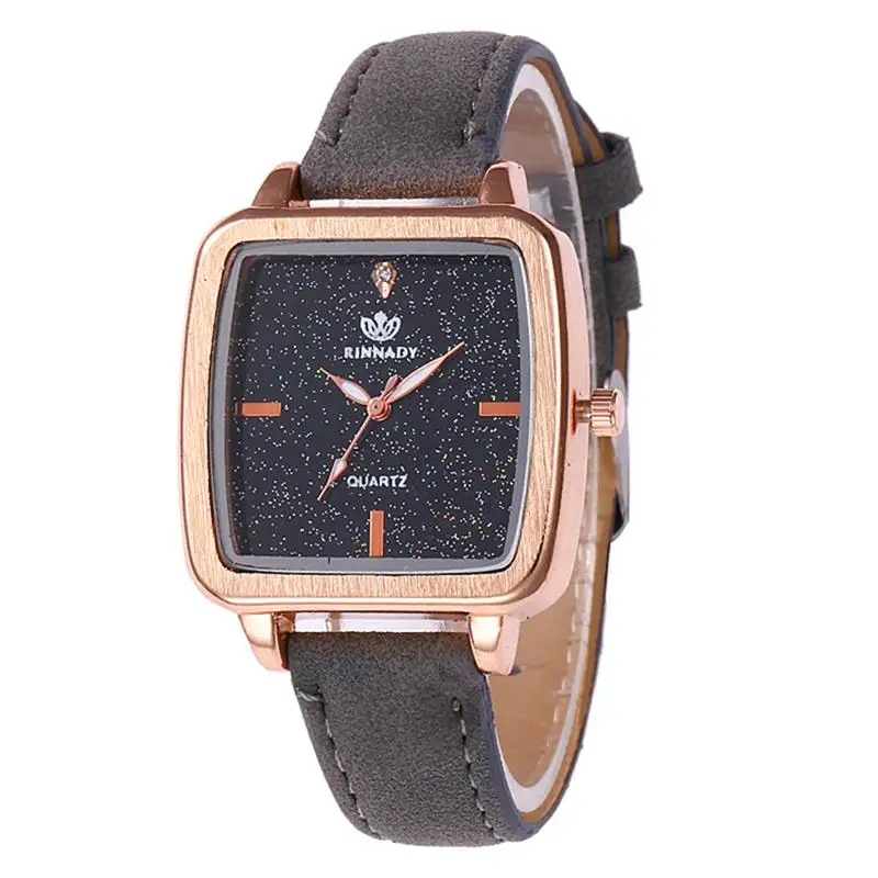 Модные элегантные ретро часы женские кварцевые повседневные кожаные наручные