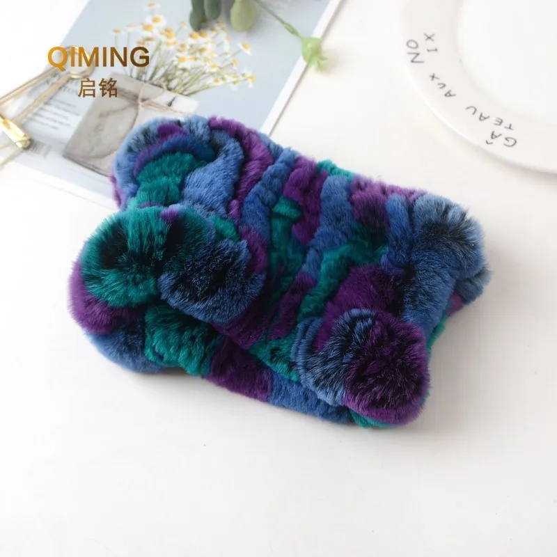 Женский шарф хиджаб из меха кролика Рекс Женские зимние кожаные шарфы с меховым