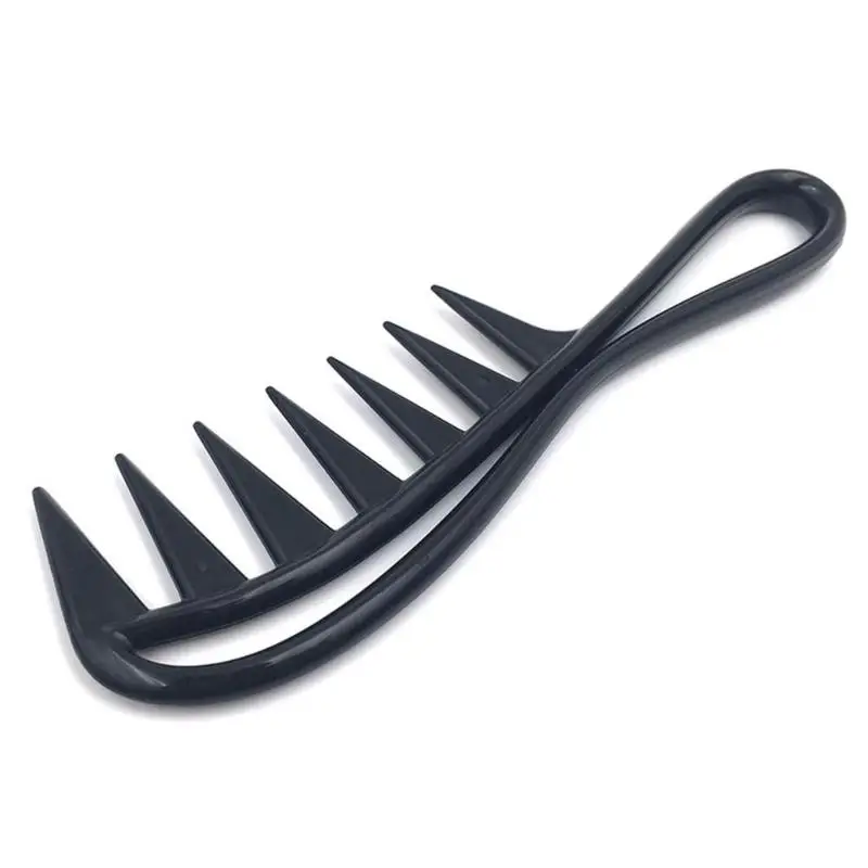 Широкая зубная Акула пластиковая расческа для волос Detangler кудрявые волосы салон