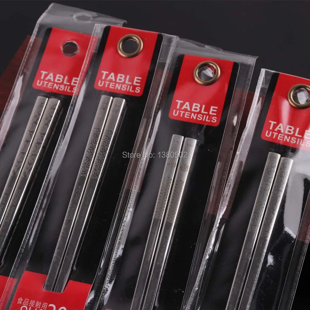 Нескользящие китайские палочки для еды 2 пары нержавеющая сталь 304 высокое