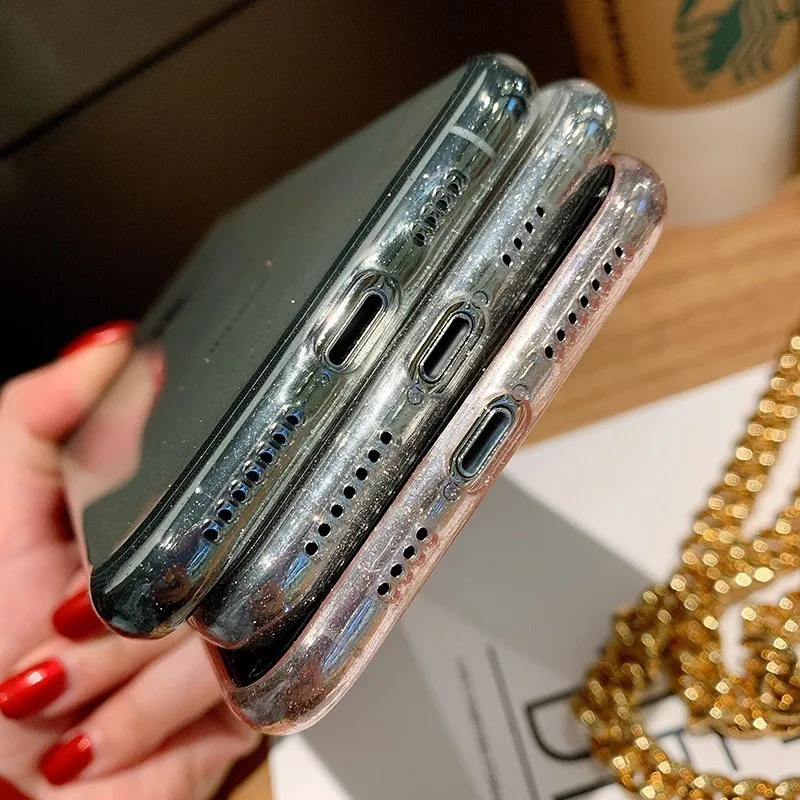 Блестящий дизайн чехол для телефона iPhone 6 6s 7 8 Plus X XR XS Max бесшовный Мягкий