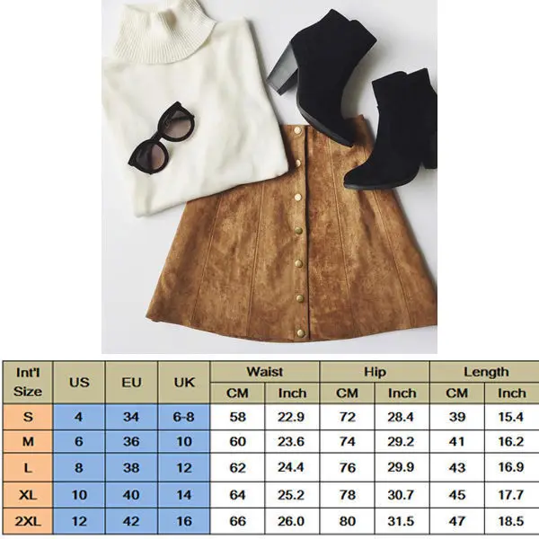 

2018 Summer Fashion Women Skirt High Waist Bodycon Suede Leather Pocket Preppy Short Mini Skirts