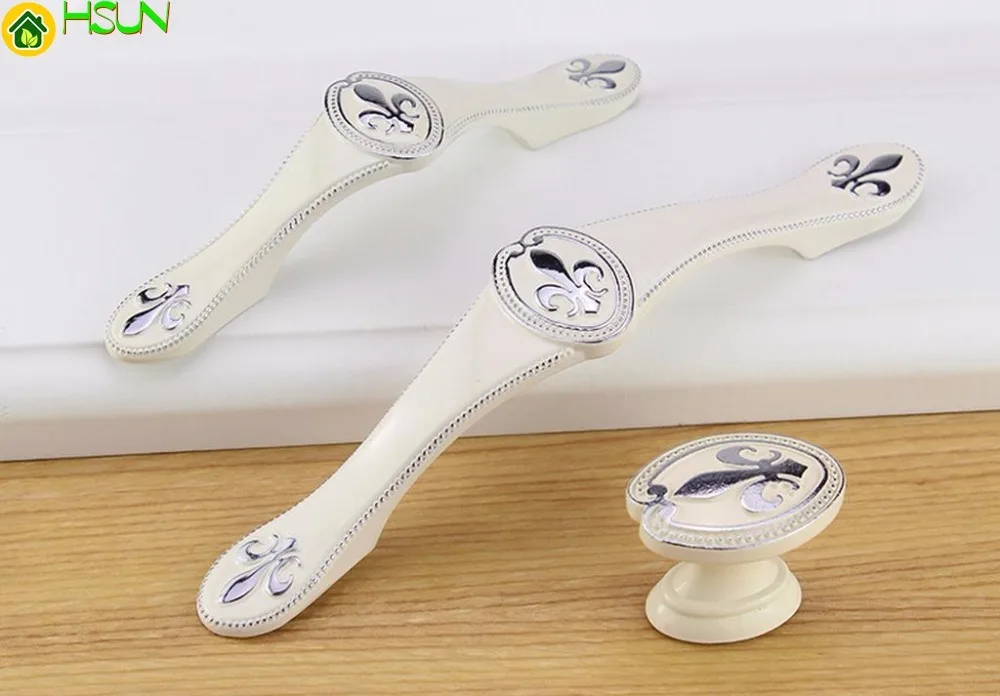 Потертая шикарная ручка белая для шкафа Lvory винтажная кухонного дверная