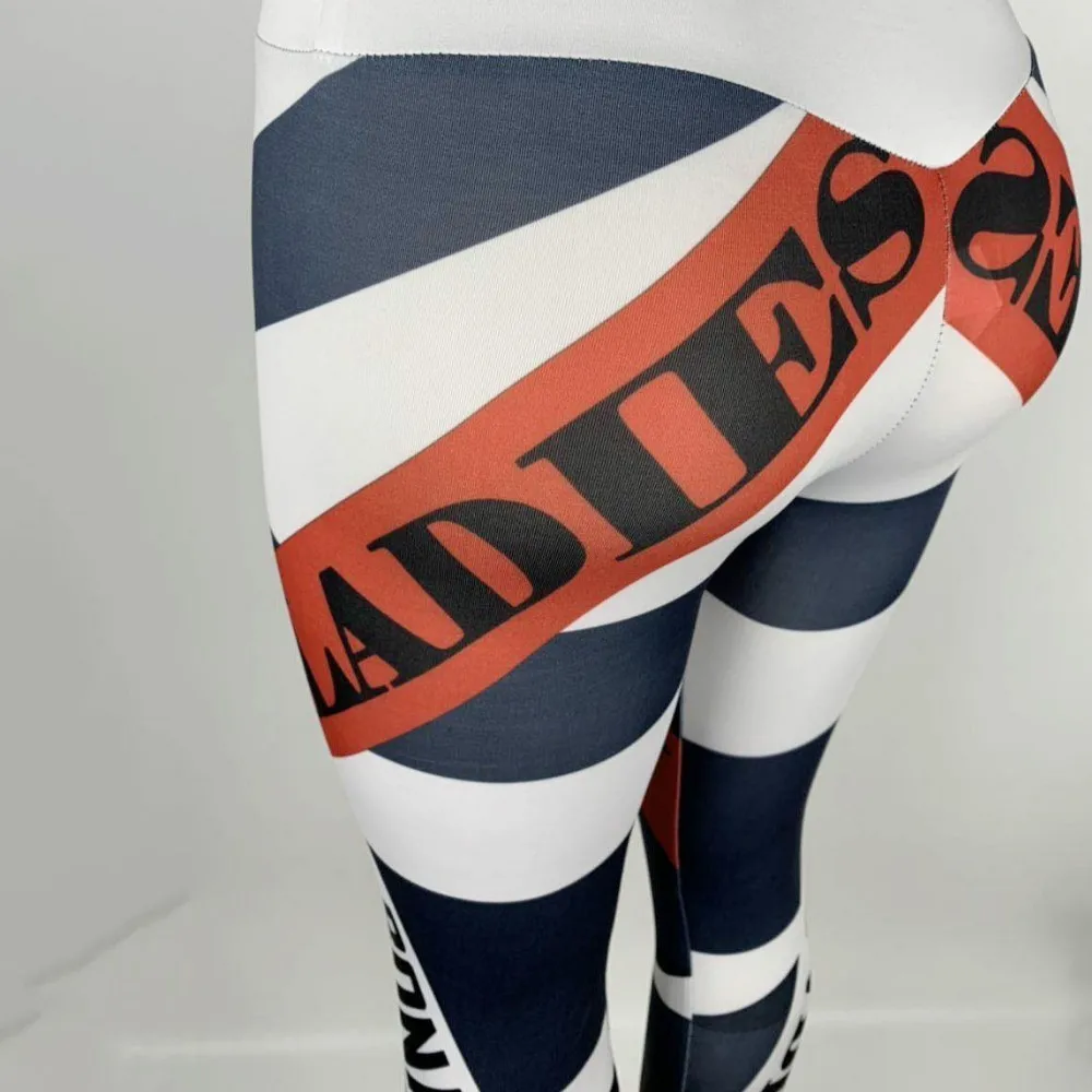 Digital Print Geometric Striped Letter Yoga Pants High Waist Women Fitness Trousers Quick-drying Breathable Sports Leggings | Спорт и