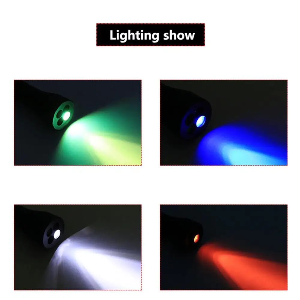 

High Power 4 Colors LED Flashlight Portable Camping Light Emergency Signal Light
