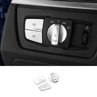 for bmw 1 2 3 4 series 3gt x1 x5 x6 3pcs abs chrome car interior headlight switch button sticker cover only lhd