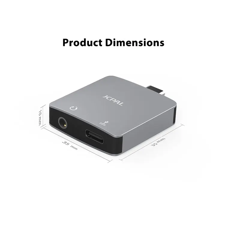 JCPAL 3 5 мм цифровой аудио + USB-C зарядный адаптер кабель PD 60 Вт зарядное устройство