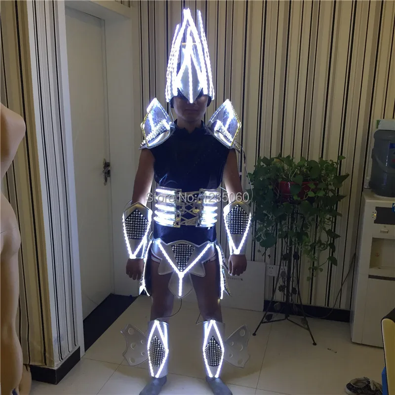Женские Мужские бальных танцев унисекс Робот LED костюмы dj диско этапа певица