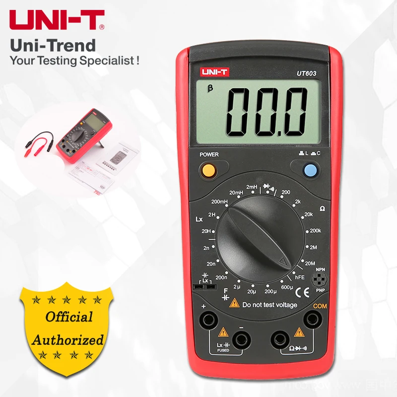 UNI-T UT603 Inductance Capacitance Meter; Manual Range Resistor/Inductance/Capacitive Meter, Diode/Transistor Test, Data Hold