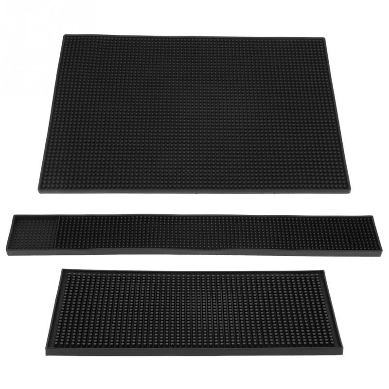 

Non-slip Bar Rubber Mat PVC Pad Coaster Kitchen Placemat Bar Rectangle Mat Cup Mug Set Beer Whiskey Waterproof Bar Accessories