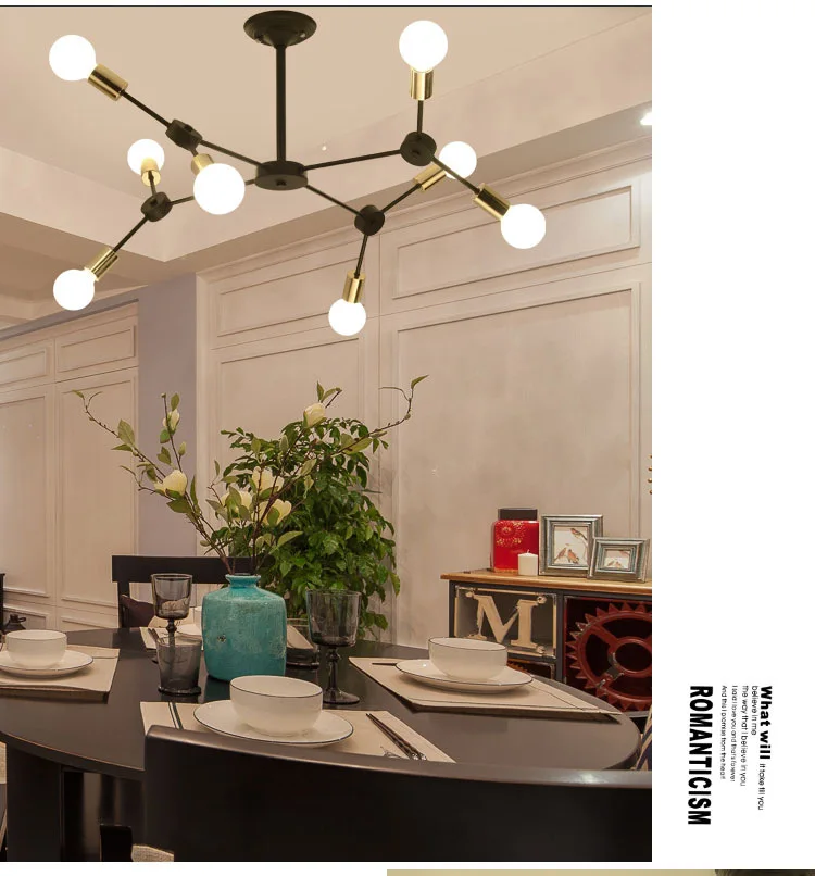 Postmodern Nordic Chandelier Lighting Minimalist American Iron Art Lamp Modern LEDChandelier Creative Design Magic Pendant Light | Лампы и