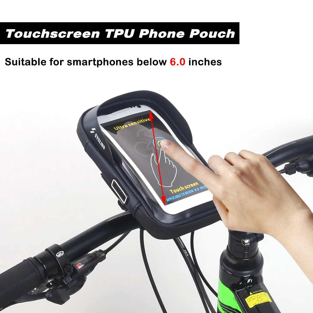 

Lixada 6.0 Inch Touch Screen Bike Bag Frame Front Head Top Tube Cycling Bag Double IPouch Bicycle Bag Accessories