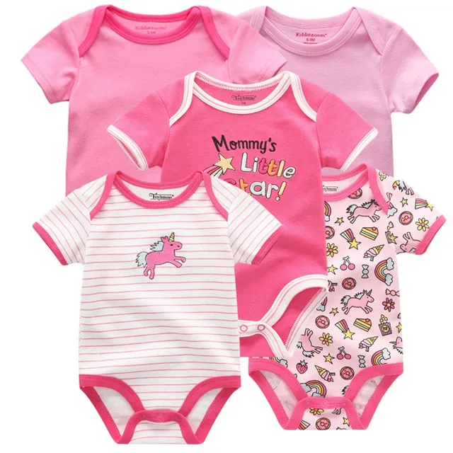 

2019 5PCS/Lot Baby Boys Clothes Bodysuits Unicorn 100%Cotton Girls Clothing Newborn Baby Girls Clothes Roupas de bebe 0-12M