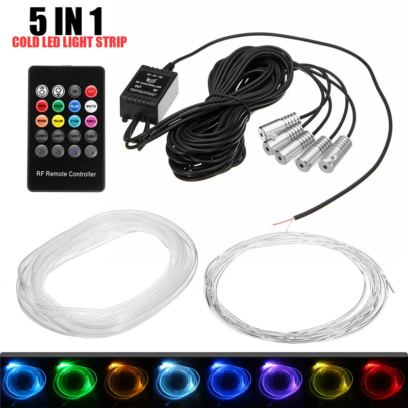 Новое поступление rgb волоконно оптический светильник для салона автомобиля 5 шт. 6