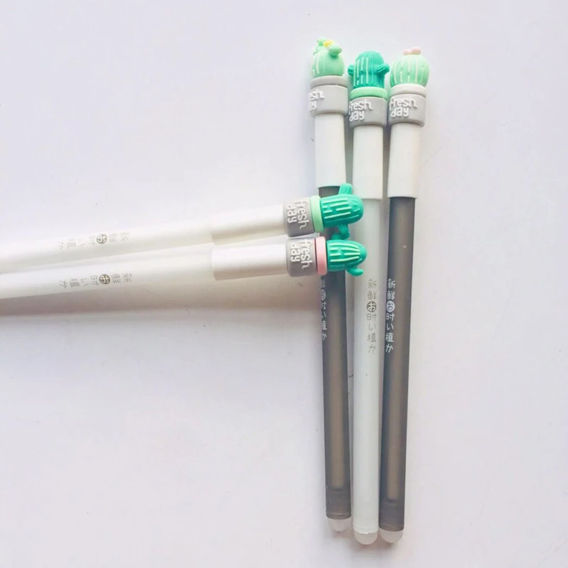 1 шт. милые ручки кактус стираемые гелевые 0 5 мм Kawaii синие чернила нейтральная