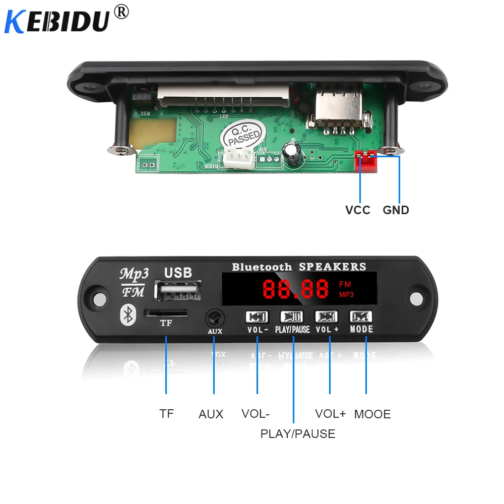 KEBIDU Bluetooth WMA MP3 декодер плата кардридер беспроводной модуль аудио аксессуары с FM