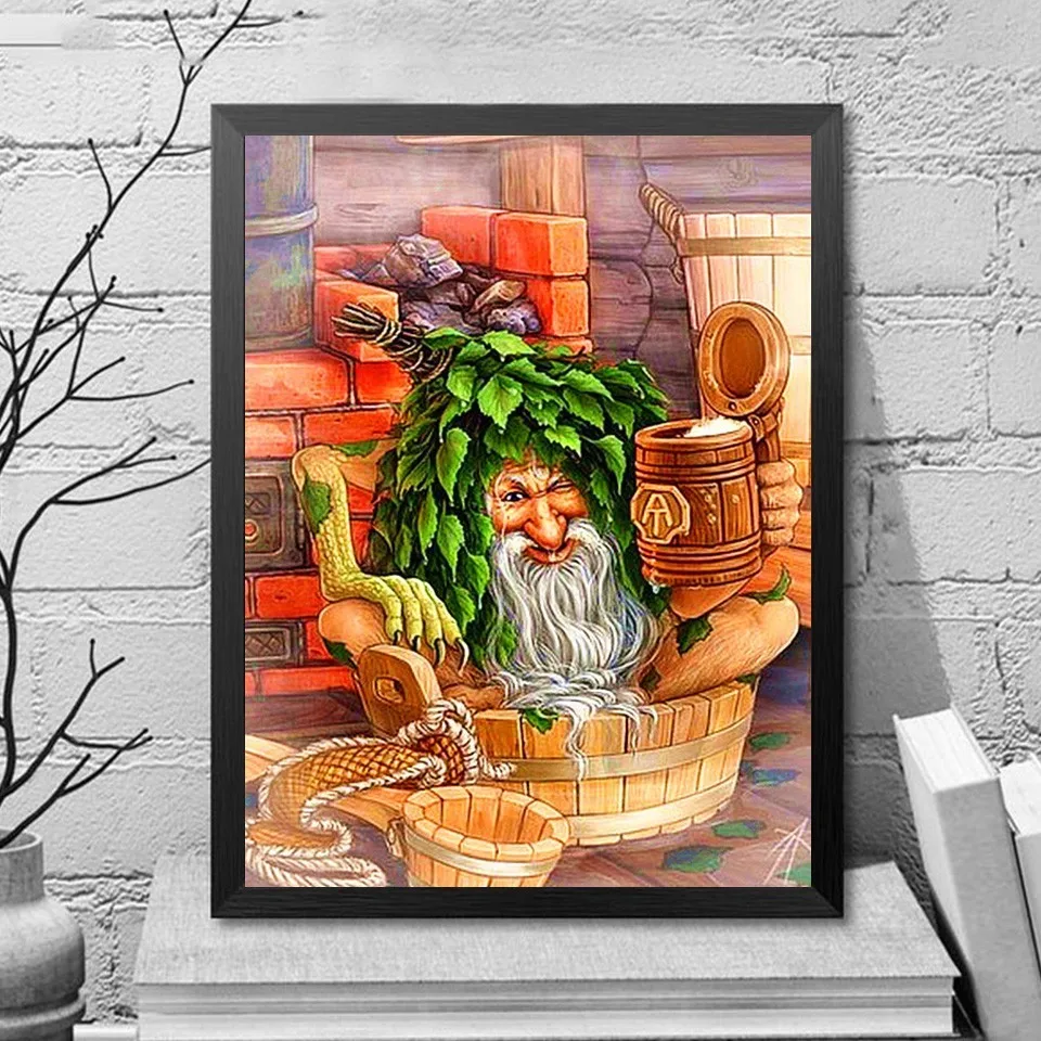 EverShine DIY Diamond Mosaic Full Display Cartoon Painting Cross Stitch Old Man Picture Rhinestones Embroidery | Дом и сад