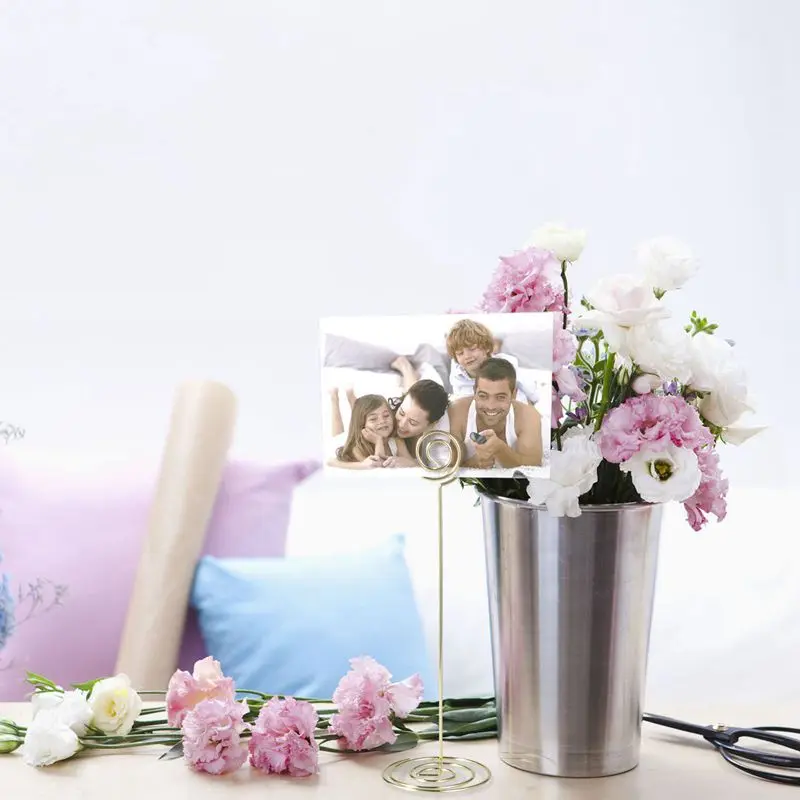 10pcs 8.6 Inch Tall Place Card Holder Table Number Stands with Heart Shap Photo Memo Cli | Канцтовары для офиса и дома