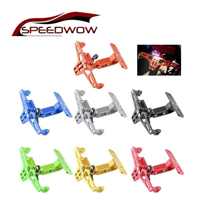 

SPEEDWOW алюминиевый держатель для номерного знака мотоцикла регулируемый угол Кронштейн номерного знака универсальный для Honda Kawasaki Yamaha KTM