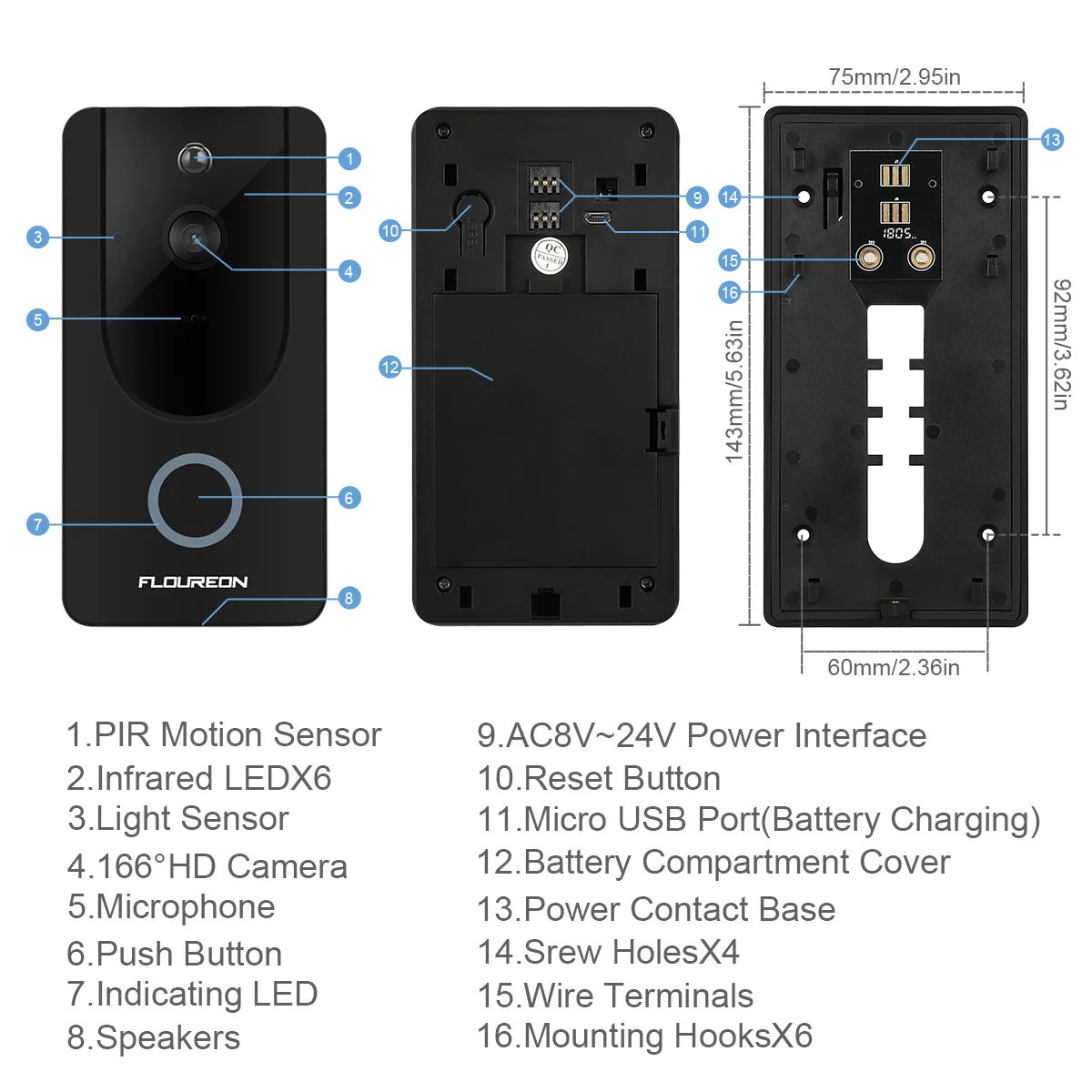 Беспроводная смарт видео Doorbell720P HD камера безопасности с колокольчиком и