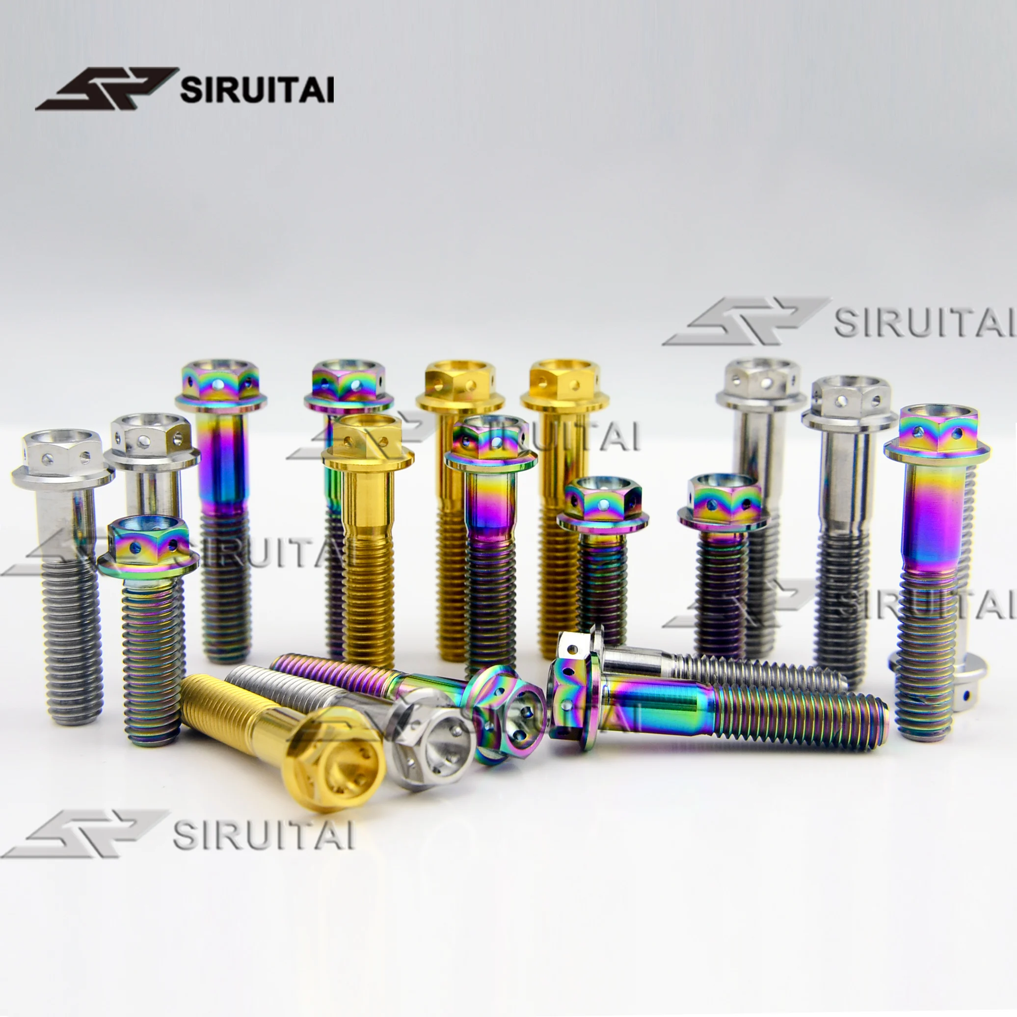 

Titanium screw GR5 flange head screw head with holes M8x25/35/40/mm GR5 material motorcycle shell renovation rep
