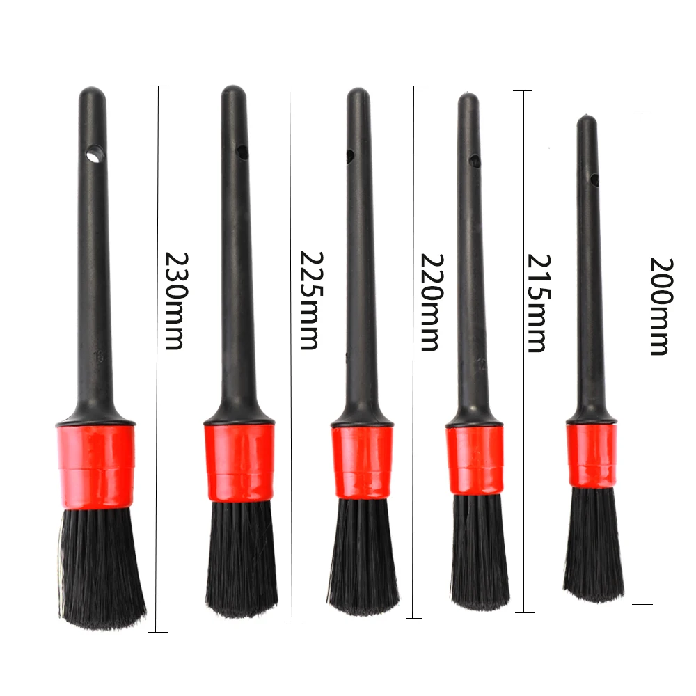 

5Pcs Car Detailing Brush Cleaning Natural Hair Brushes Gaps Auto Detail Tools Products Wheels Dashboard Car-styling Accessories