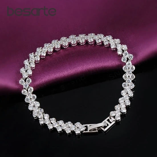 

18CM Crystal Bracelets for Women Bracelet Femme Bijoux Pulseras Mujer Pulseira Masculina Bracciali Donna Armbanden Jewelry B0732