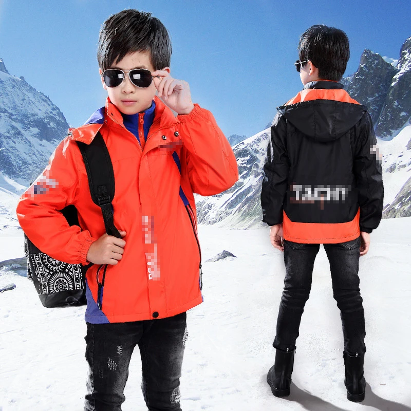 Верхняя одежда для мальчиков детская кашемировая куртка со съемным капюшоном