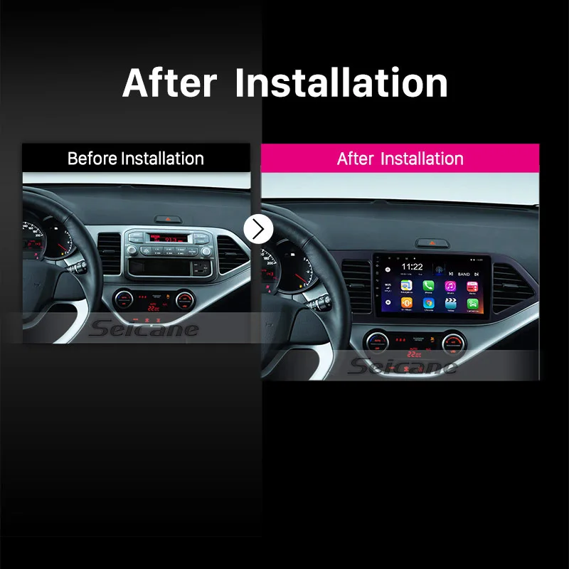 Seicane Android 8 1 четырехъядерный Автомобильный GPS радио для 2011 2013 2014 KIA PICANTO Morning HD 1024*600