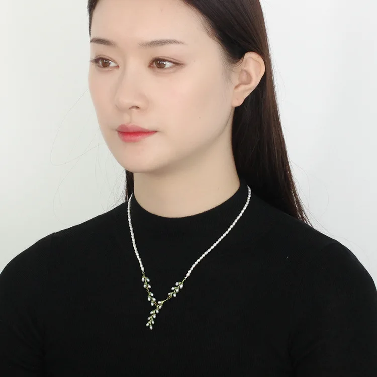 

Free shipping rice pearl 925silver hoop necklace ear hook for women